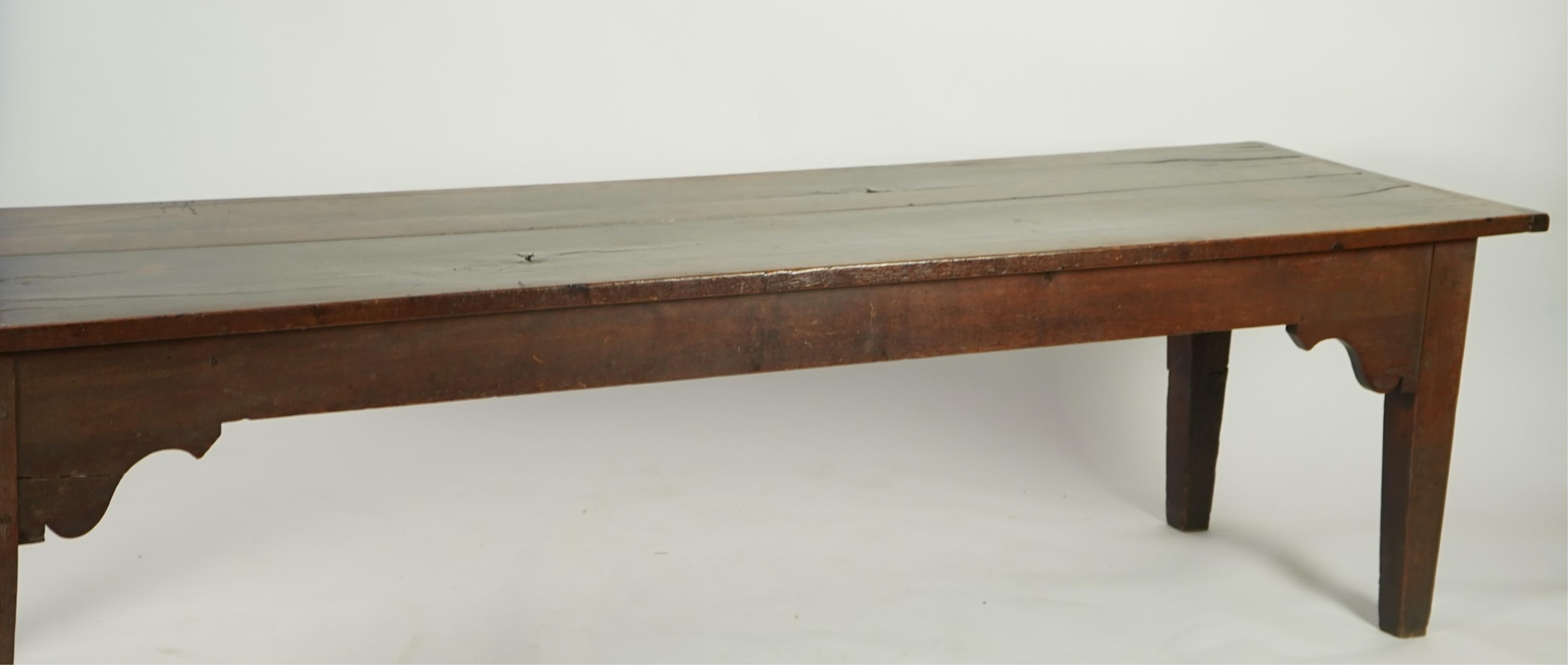 A 19th century rectangular oak refectory dining table